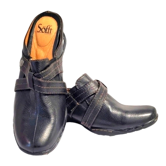 Sofft Shoes - Söfft Black Leather Mules Size 10M